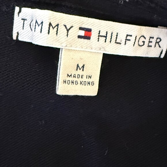 Tommy Hilfiger Long Sleeve Cardigan Hooks Closure Wrap Tie Black Size Medium - Picture 2 of 7